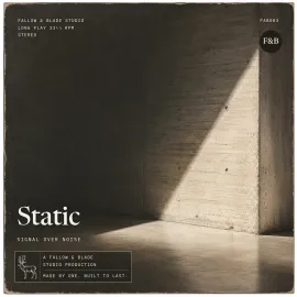 FAB003 Static: a shaft of daylight across a bare concrete corner.