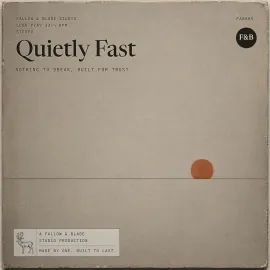 FAB005 Quietly Fast: a near-empty field with a low sun on a thin horizon.